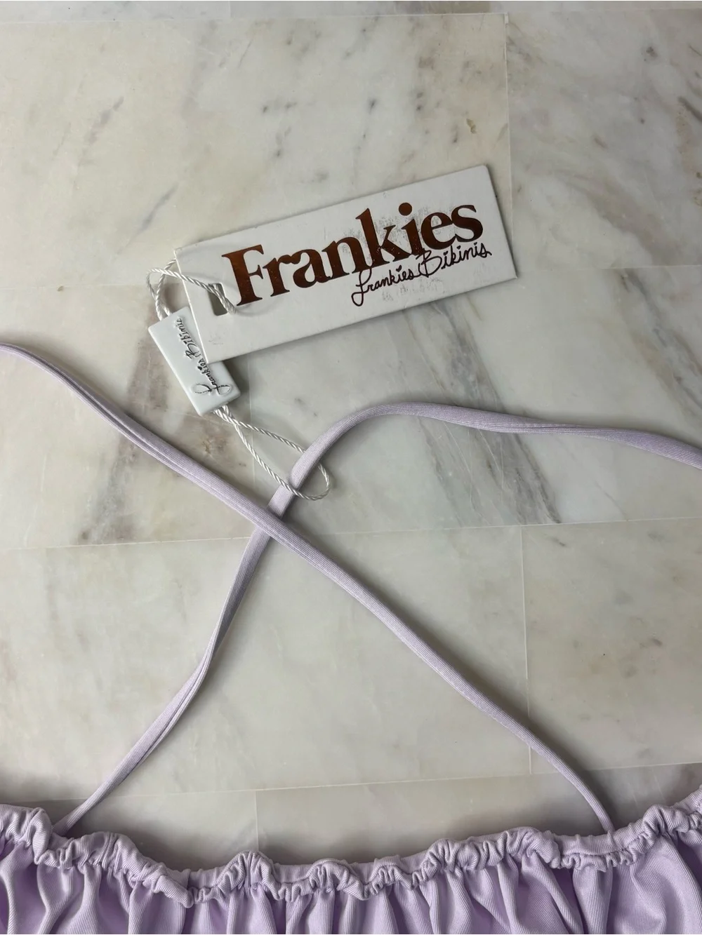 Frankies Bikinis dreamy bandeau bikini top lilac purple
